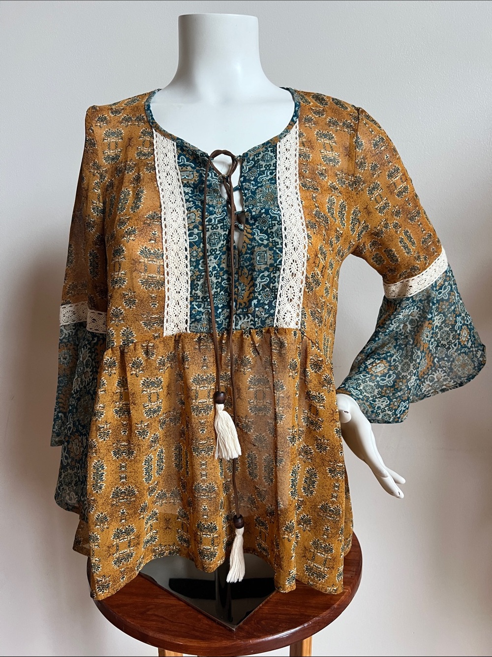 Maurices Lace-Trim Peasant Blouse cottagecore festival free peopleish style